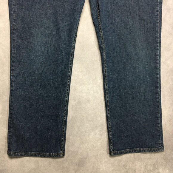 Duluth Trading Men Flex Weekender Blue Jeans size 46 to 48x34 Relaxed Fit - Picture 14 of 15